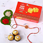Beautiful Veera Rakhi with 250 Grams Soan Papdi and Ferrero