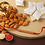 Sneh Gold Mauli Rakhi with 250 Grams Kaju katli and Almonds