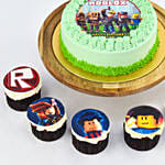 Birthday Celebration Roblox Redvelvet Cake and Chocolate Cupcakes