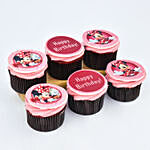 Cute Minni Mouse Birthday Chocolate Cake and Chocolate Cupcakes