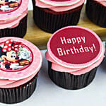 Cute Minni Mouse Birthday Redvevet Cake and Chocolate Cupcakes