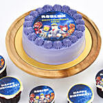 Roblox Birthday Vanilla Cake and Chocolate Cupcakes