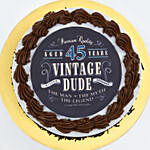Vintage Dude Birthday Cake for Husband 4 Portion