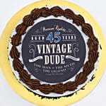 Vintage Dude Birthday Cake for Husband 4 Portion