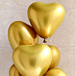 Gold Heart Shaped Chrome Balloons