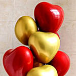 Red and Gold Heart Shaped Chrome Balloons