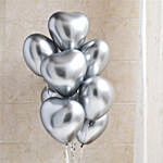 Silver Heart Shaped Chrome Balloons