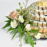 Assorted Mirzam Chocolates Platter with Flowers
