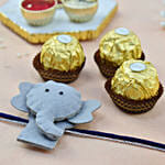 Elephant Rakhi With 3 Pcs Ferrero Rocher