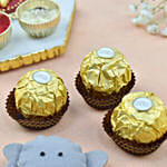 Elephant Rakhi With 3 Pcs Ferrero Rocher