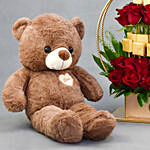 Red Roses and Chocolates with Teddy bear