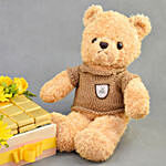 Flowers and Chocolates Joy with Teddy bear