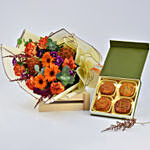 Mesmeric Flowers Bouquet And Moon Cake