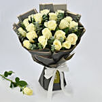 Serene 30 White Rose Bouquet