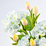 Artifical Pink Tulips with Hydrangeas