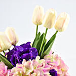Artifical Tulips with Mutlicolor Hydrangea