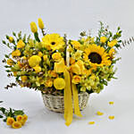 Graceful Yellows Basket Arrangement