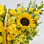 Graceful Yellows Basket Arrangement