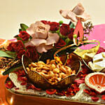 Kaju Katli Cashews and Diyas Gift Tray