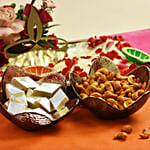 Kaju Katli Cashews and Diyas Gift Tray