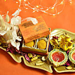 Sweets Ganesha and Diyas Platter