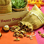 Dry Fruit Candle Rochers n Plant Diwali Hamper