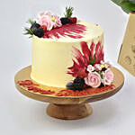 Birthday Surprise Red Velvet Cake With Flowers