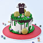 Qatar Football Fan Designer Red Velvet Cake