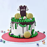 Qatar Football Fan Designer Red Velvet Cake