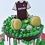 Qatar Football Fan Designer Red Velvet Cake