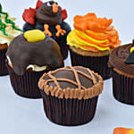 Pumpkin Shape Cupcakes 6 Pcs