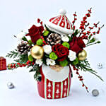 Christmas With Santa Flowers and Cake