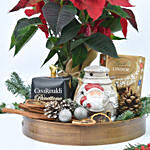 Christmas Cheers Tray with Poinsettia