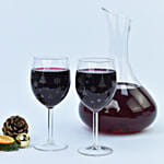 Christmas Celebration Decanter and Wine Glasses Set