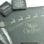 Sleighin Santa Slate Board Set With Glasses