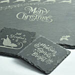 Sleighin Santa Slate Board Set With Glasses