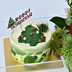 Christmas Cake and Flowers Tray