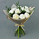 Elegant 10 White Peonies Bouquet