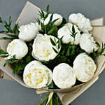 Elegant 10 White Peonies Bouquet