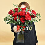 12 Red Rose in Premium Vase