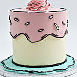 2D Comic Vanilla Cake