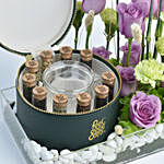 Premium Tea in Leather Box with Flowers