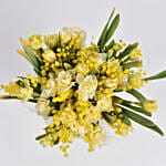 Daffodil And Mimosa Flowers Bunch