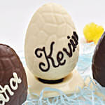 Personalised Easter Milk Chocolate And White Chocolate Eggs