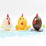 Easter Special Milk And Chocolate Hen Shape Egg Trio