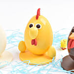 Easter Special Milk And Chocolate Hen Shape Egg Trio