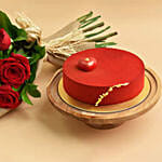 12 Valentines Red Roses Bouquet and Cake