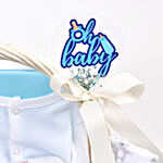 هدايا المولود الجديد - ترتيب هدايا مستلزمات الطفل في سلة مع دمية