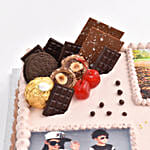 Chocolate Photo Collage Square Cake