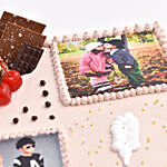 Chocolate Photo Collage Square Cake